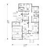 Floor plan and furniture layout 4 bedrooms bungalow design