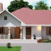 12 meters by 12 meters 3 bedrooms with floor plan front view