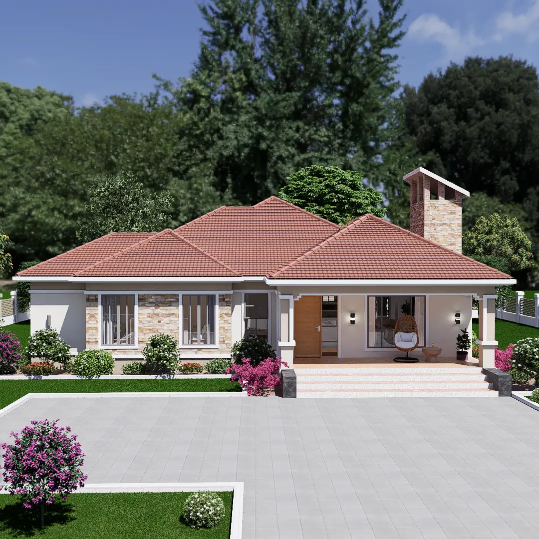 Ensuite 3 bedroom house design front view