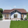 Affordable 9.8M X 10M 3 Bedroom house design. RMC32
