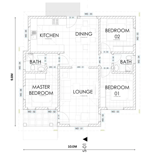 low budget 3 bedrooms RMC 32 floorplan