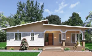 Skillion roof 3 bedroom house design RMC51 E-01 Skillion roof 3 bedroom house design RMC51 E-01