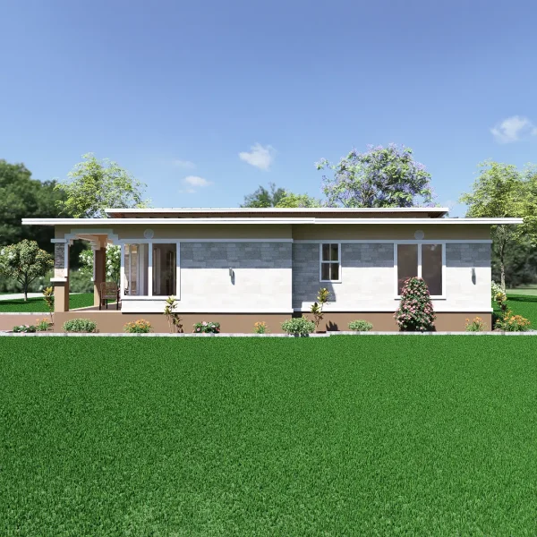 Skillion roof 3 bedroom house design RMC51 E-02
