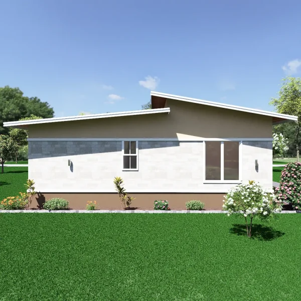 Skillion roof 3 bedroom house design RMC51 E-03