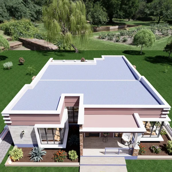 RMC48 Flat roof 3 bedroom house design roof