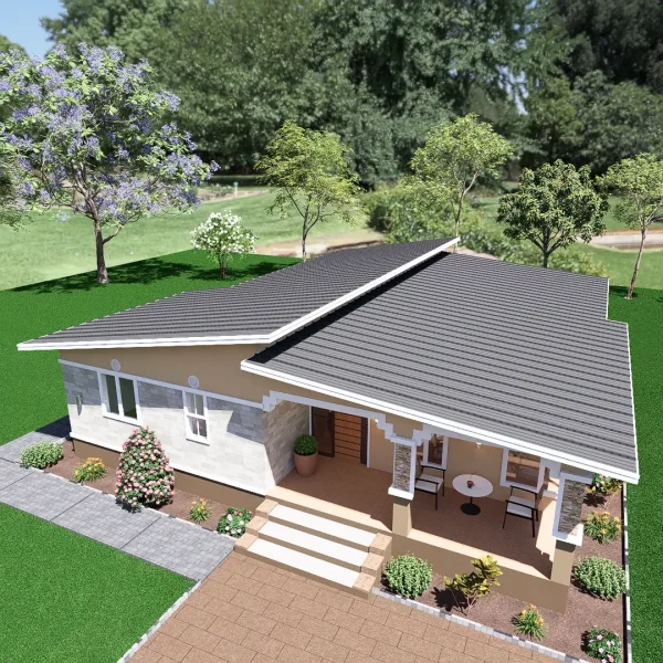 Skillion roof 3 bedroom house design RMC51 top view