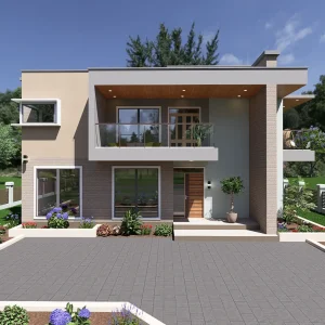 RMC53 4 bedroom flat roof maisonette house design E-01 RMC53 4 bedroom flat roof maisonette house design E-01