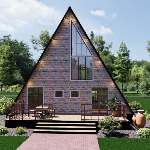 RMC52 3 bedroom A frame house design E-03
