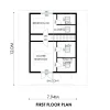 RMC52 3 bedroom A frame house design first floor