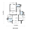 RMC53 4 bedroom flat roof maisonette house design first floor plan