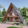 RMC52 3 bedroom A frame house design side E-01