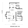 RMC55 3 Bedroom maisonette house design ground floor plan RMC55 3 Bedroom maisonette house design ground floor plan