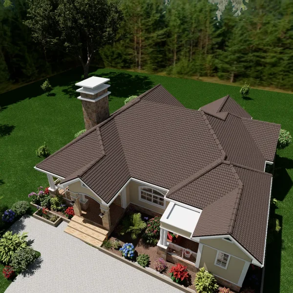 RMC57 3 bedroom house design architectural roof plan