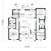 RMC61 Modern 3 bedrooms house design floorplan RMC61 Modern 3 bedrooms house design floorplan