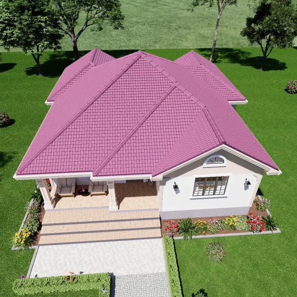 RMC62 2 bedrooms house design roof view